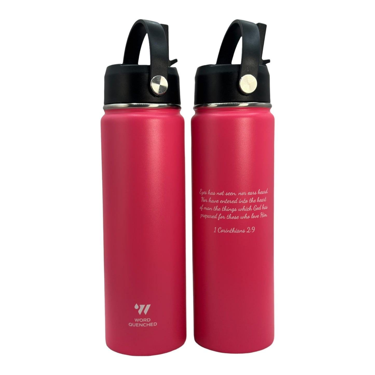 Wordquenched 22oz Customized Thermo stainless steel Hot/Cold bottle with Lid and straw.