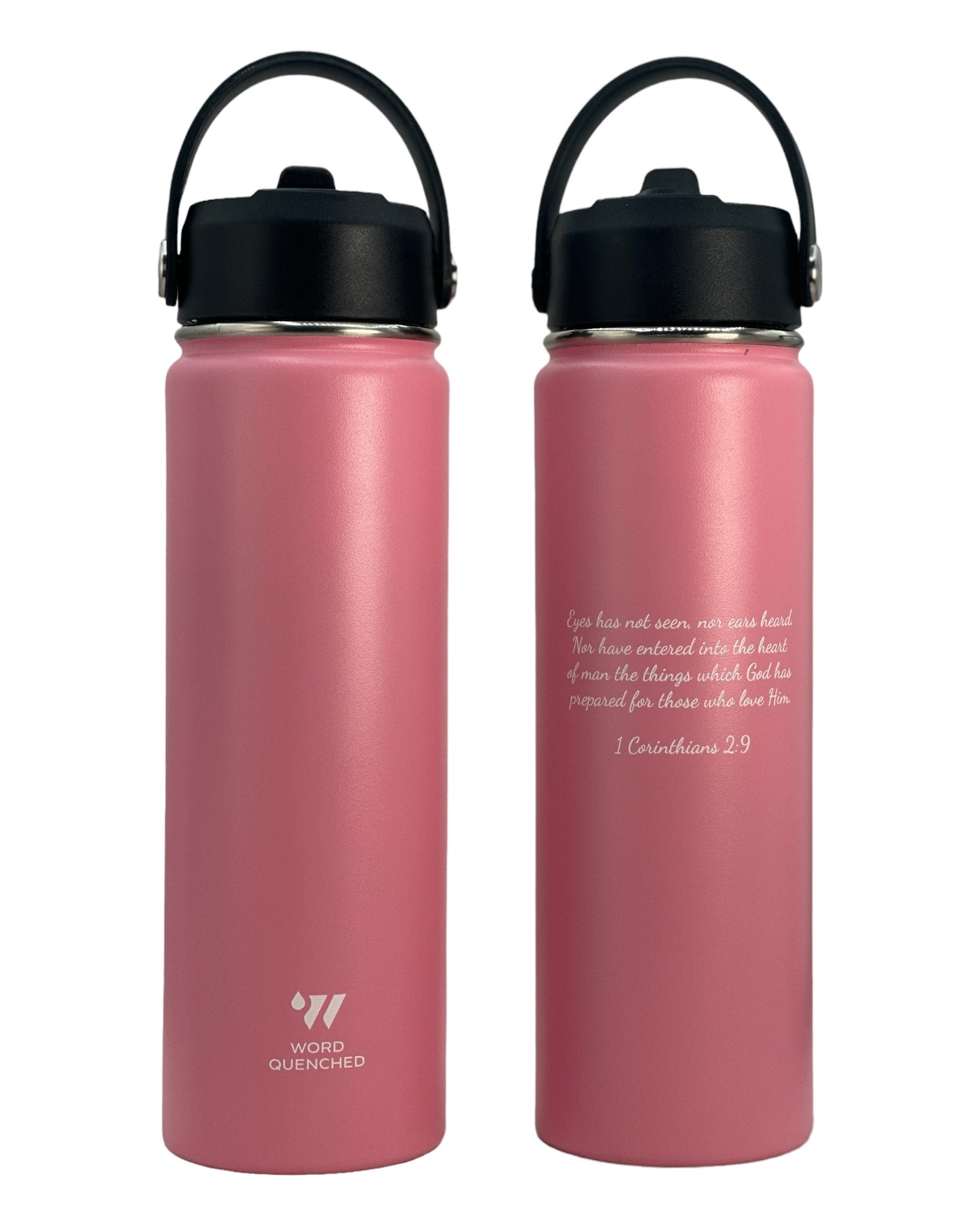 Wordquenched 22oz Customized Thermo stainless steel Hot/Cold bottle with Lid and straw.