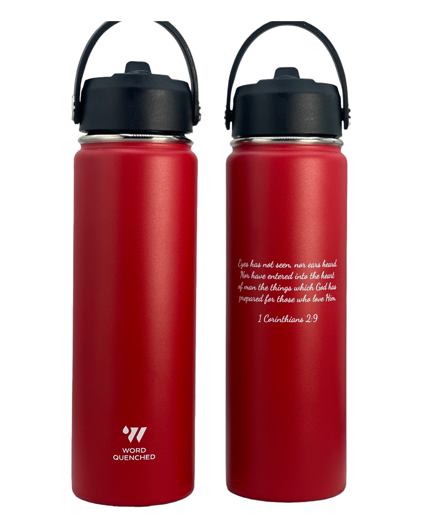 Wordquenched 22oz Customized Thermo stainless steel Hot/Cold bottle with Lid and straw.